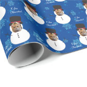 Cat Fun Face Snowman Vrolijk Kerstfeest Spaans Wra Cadeaupapier (Rol Hoek)
