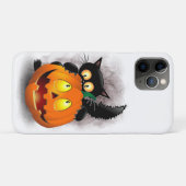 Cat Fun Halloween Character biting a Pumpkin Case-Mate iPhone Case (Achterkant (horizontaal))