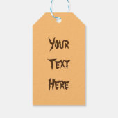 Cat Fun Halloween Character die op een pompoen tik Cadeaulabel (Achterkant)