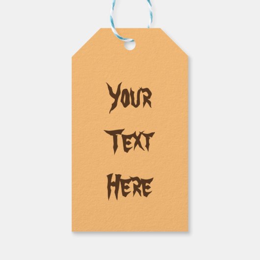 Cat Fun Halloween Character die op een pompoen tik Cadeaulabel (Achterkant)