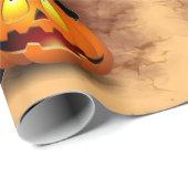 Cat Fun Halloween Character die op een pompoen tik Cadeaupapier (Rol Hoek)