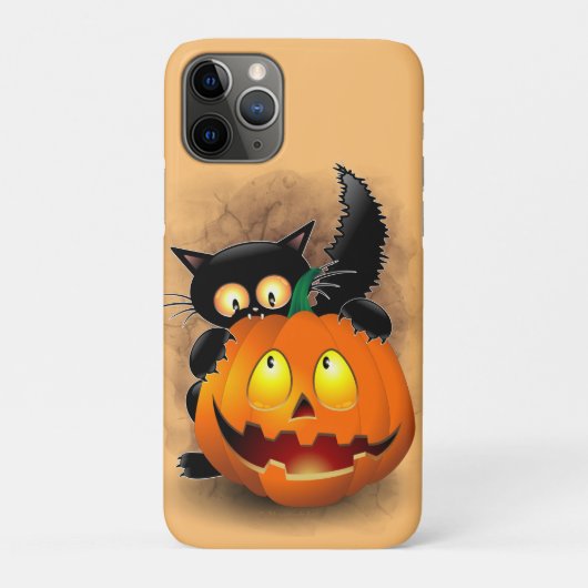 Cat Fun Halloween Character die op een pompoen tik Case-Mate iPhone Case (Achterkant)
