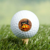 Cat Fun Halloween Character die op een pompoen tik Golfballen (Insitu Shirt)