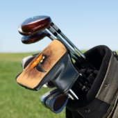 Cat Fun Halloween Character die op een pompoen tik Golfheadcover (Insitu)