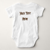 Cat Fun Halloween Character die op een pompoen tik Romper (Achterkant)