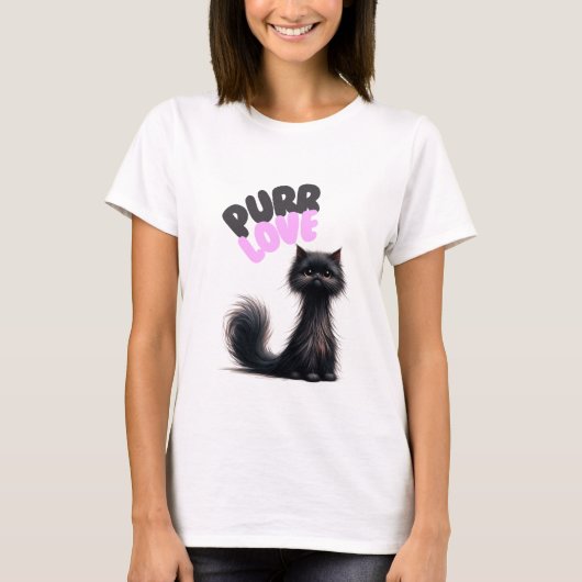 Cat Fun Pun Spint liefdesquote T-shirt (Voorkant)