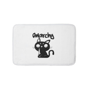 Cat Funny Anarchy Halloween Dieren Voor Vrouwen Ma Badmat