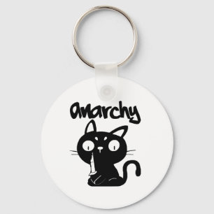 Cat Funny Anarchy Halloween Dieren Voor Vrouwen Ma Sleutelhanger