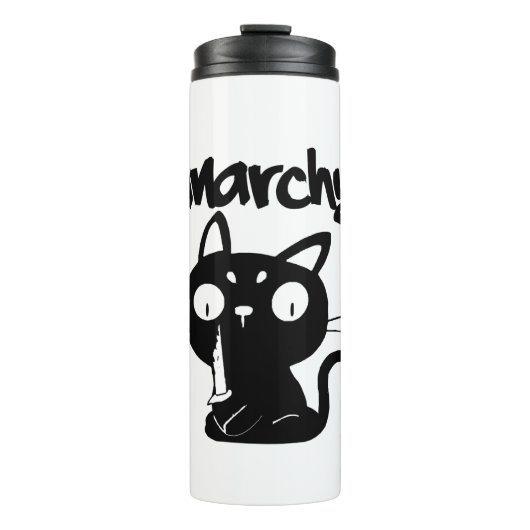 Cat Funny Anarchy Halloween Dieren Voor Vrouwen Ma Thermosbeker (Voorkant)