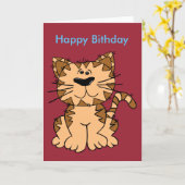 Cat Funny Birthday Briefkaart (Gele Bloem)