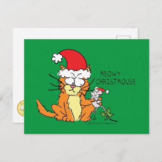 Cat Funny Cartoon Cute Mouse Briefkaart (Voorkant / Achterkant)