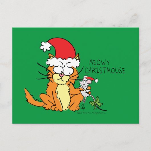 Cat Funny Cartoon Cute Mouse Briefkaart (Voorkant)