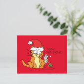 Cat Funny Cartoon Cute Mouse Briefkaart (Staand voorkant)