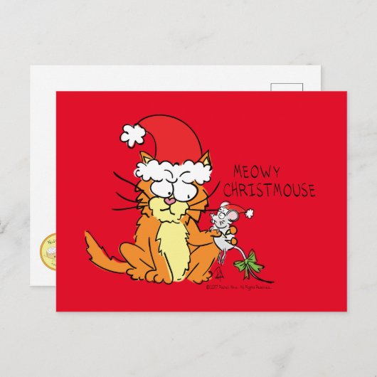 Cat Funny Cartoon Cute Mouse Briefkaart (Voorkant / Achterkant)