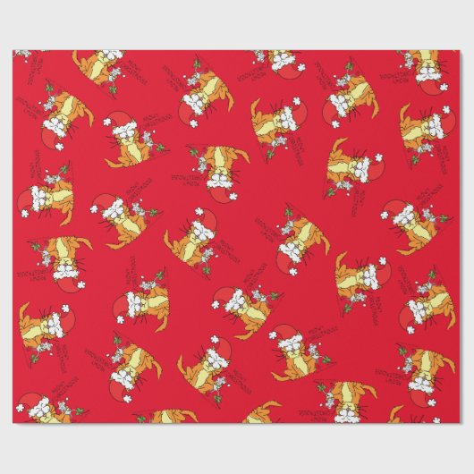 Cat Funny Cartoon Cute Mouse Cadeaupapier (Vlak)