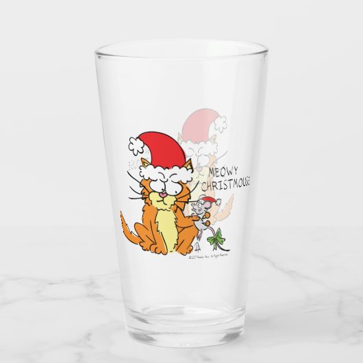 Cat Funny Cartoon Cute Mouse Glas (Achterkant)