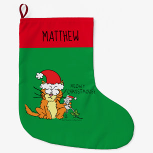 Cat Funny Cartoon Cute Mouse Grote Kerstsok