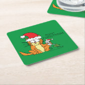 Cat Funny Cartoon Cute Mouse Kartonnen Onderzetters (Schuin)