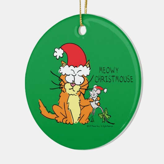 Cat Funny Cartoon Cute Mouse Keramisch Ornament (Links)