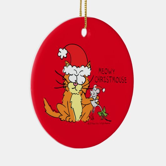 Cat Funny Cartoon Cute Mouse Keramisch Ornament (Rechts)