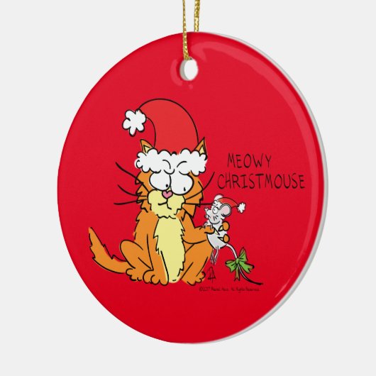 Cat Funny Cartoon Cute Mouse Keramisch Ornament (Links)
