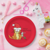 Cat Funny Cartoon Cute Mouse Papieren Bordje (Feest)