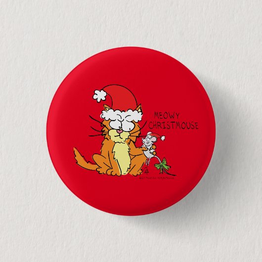 Cat Funny Cartoon Cute Mouse Ronde Button 3,2 Cm (Voorkant)