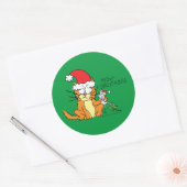 Cat Funny Cartoon Cute Mouse Ronde Sticker (Envelop)