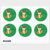 Cat Funny Cartoon Cute Mouse Ronde Sticker (Vel)