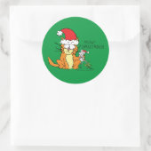 Cat Funny Cartoon Cute Mouse Ronde Sticker (Tas)
