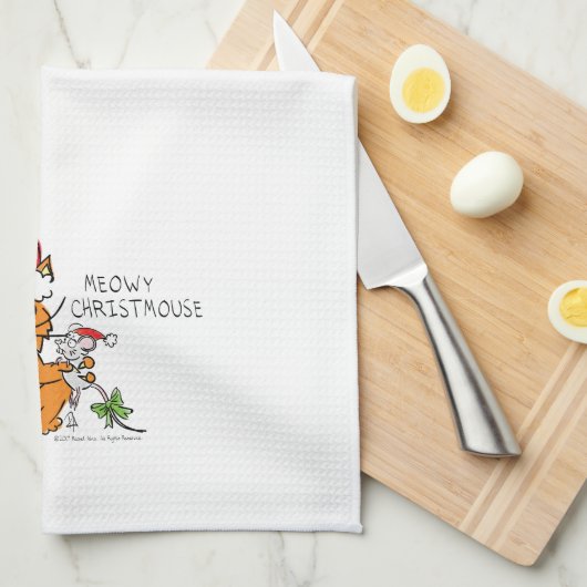 Cat Funny Cartoon Cute Mouse Theedoek (Quarter Fold)