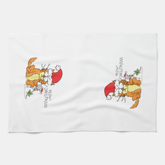 Cat Funny Cartoon Cute Mouse Theedoek (Horizontaal)