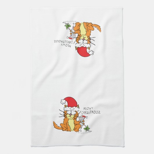 Cat Funny Cartoon Cute Mouse Theedoek (Verticaal)