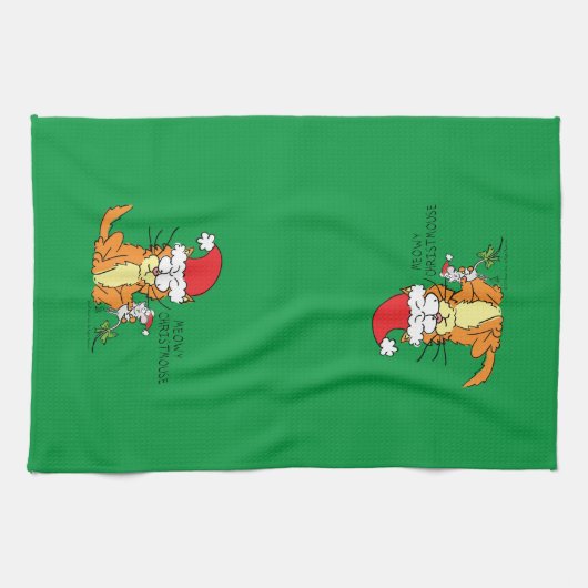 Cat Funny Cartoon Cute Mouse Theedoek (Horizontaal)