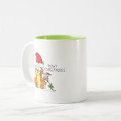 Cat Funny Cartoon Cute Mouse Tweekleurige Koffiemok (Voorkant links)