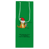 Cat Funny Cartoon Cute Mouse Wijn Cadeautas (Voorkant)