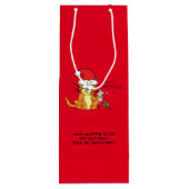 Cat Funny Cartoon Cute Mouse Wijn Cadeautas (Achterkant)