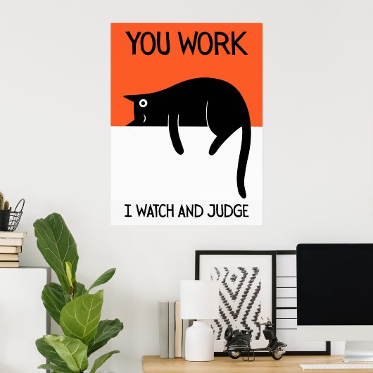 Cat | Funny & decorative Poster (Thuiskantoor)