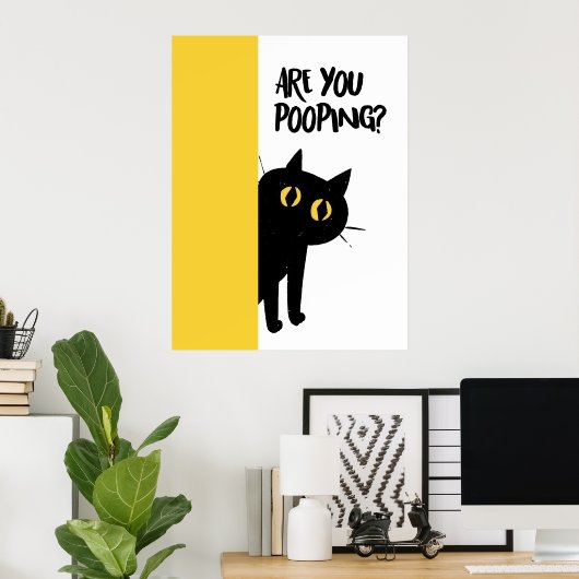 Cat | Funny & decorative Poster  (Thuiskantoor)
