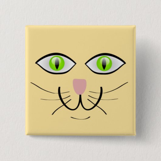Cat Funny Face Cartoon-29034 Vierkante Button 5,1 Cm (Voorkant)