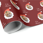 Cat Funny Face Vrolijk Kerstfeest Spaanse Foto Cadeaupapier (Rol Hoek)