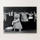 Cat Funny Laundry Day Legpuzzel (Horizontaal)