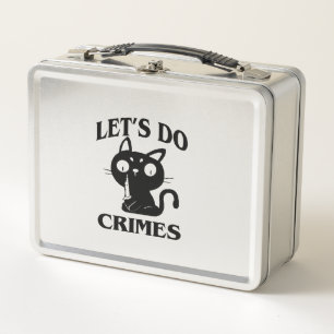 Cat Funny Let's Do Crimes Halloween voor Vrouwen M