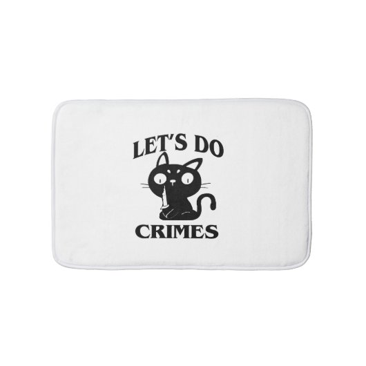Cat Funny Let's Do Crimes Halloween voor Vrouwen M Badmat (Voorkant)