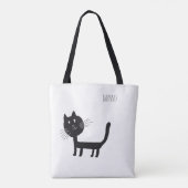 Cat Funny Miawo Canvas tas (Achterkant)