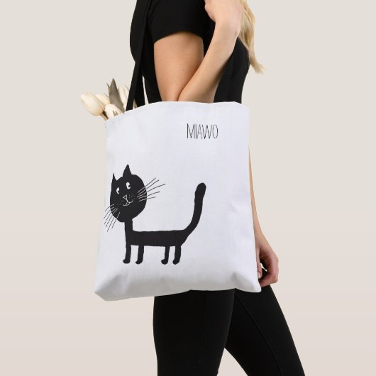 Cat Funny Miawo Canvas tas (Dichtbij)