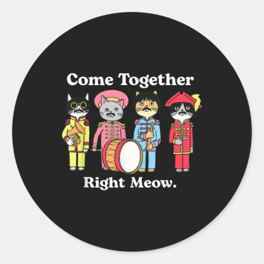 Cat Funny Noble Cat komen nu samen Ronde Sticker (Voorkant)