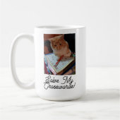 Cat Funny Solve My Crosswords Foto op maat Koffiemok (Links)