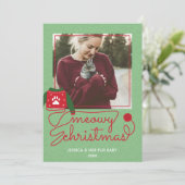 Cat Fur Baby Custom Photo Holiday kerstkaart (Staand voorkant)