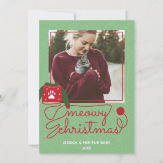 Cat Fur Baby Custom Photo Holiday kerstkaart